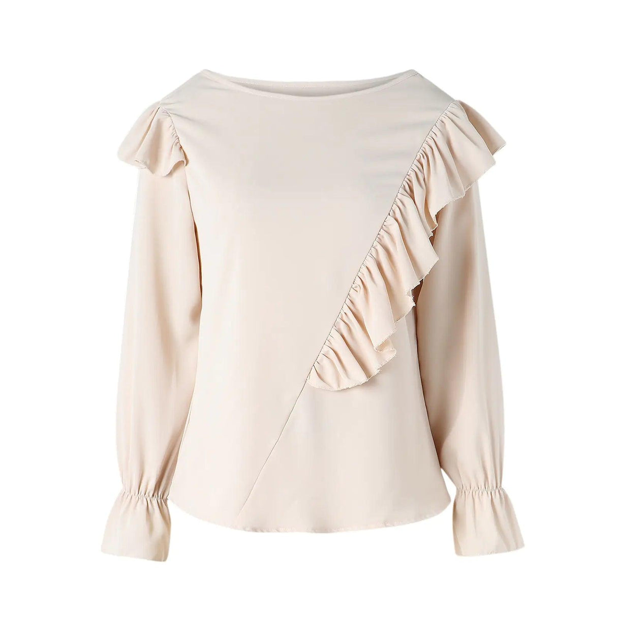Lady Office Work Ruffles O-Neck Blouse - Shoply