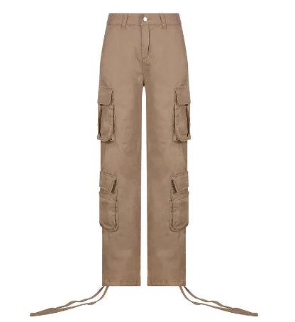 Cargo Solid Baggy Pants - Shoply