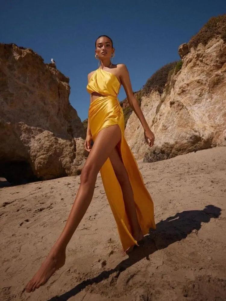 One Shoulder Waist Hollow - Shoply