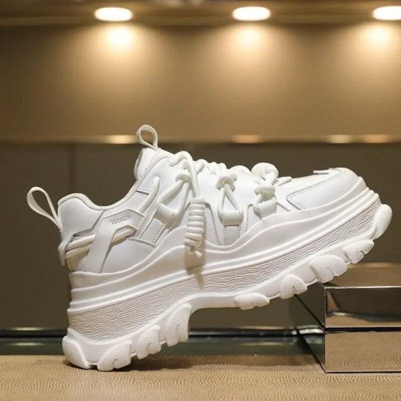 Lace Up Muffin Thick Sole Women Sneakers - Shoply