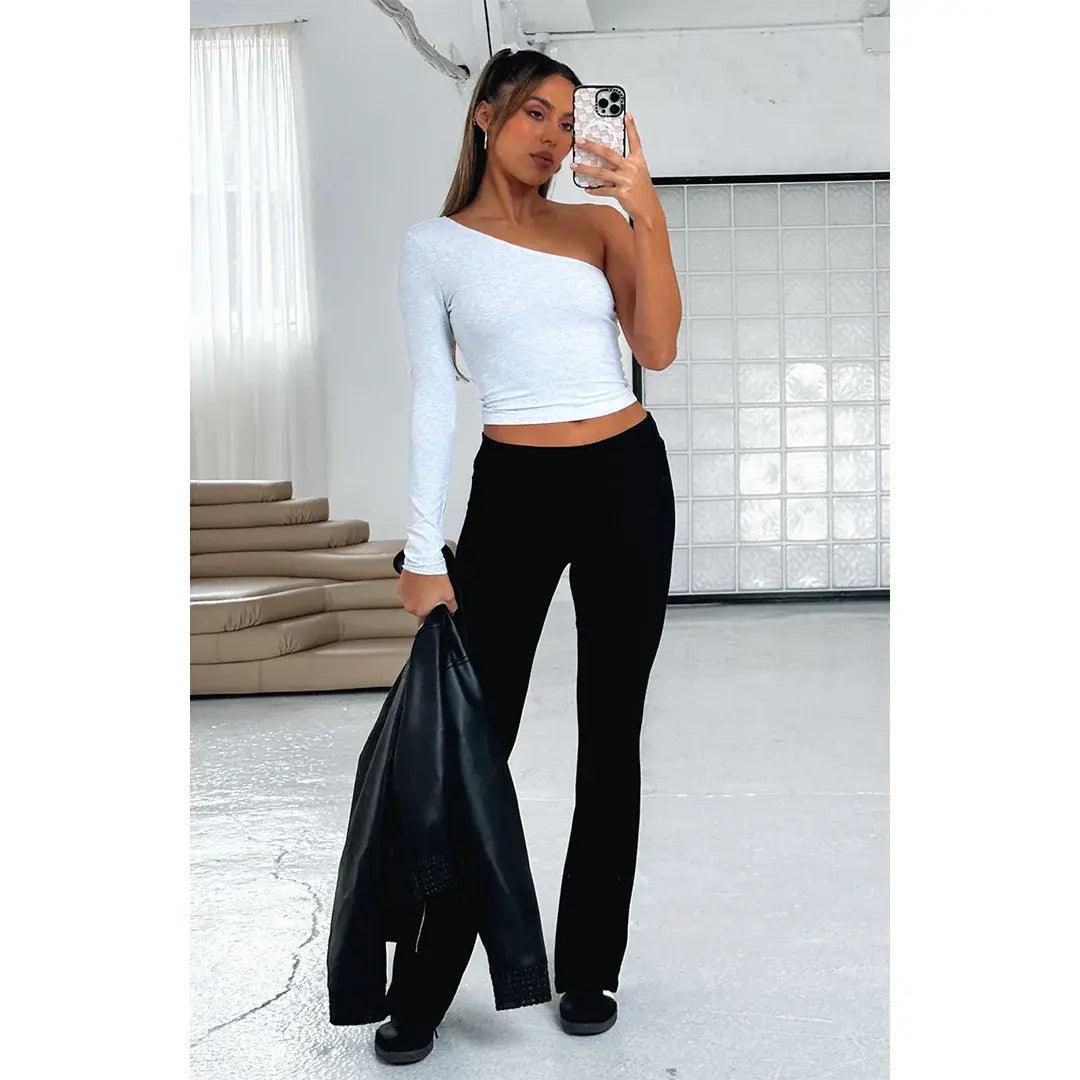 Solid Flare Pants - Shoply