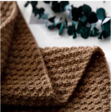 Nordic Fringed Knit Wool Blanket - Shoply