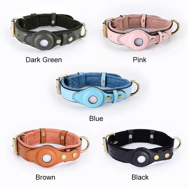 Leather Anti-Lost Dog Collar - Shoply