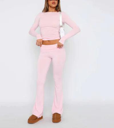 Solid Flare Pants - Shoply