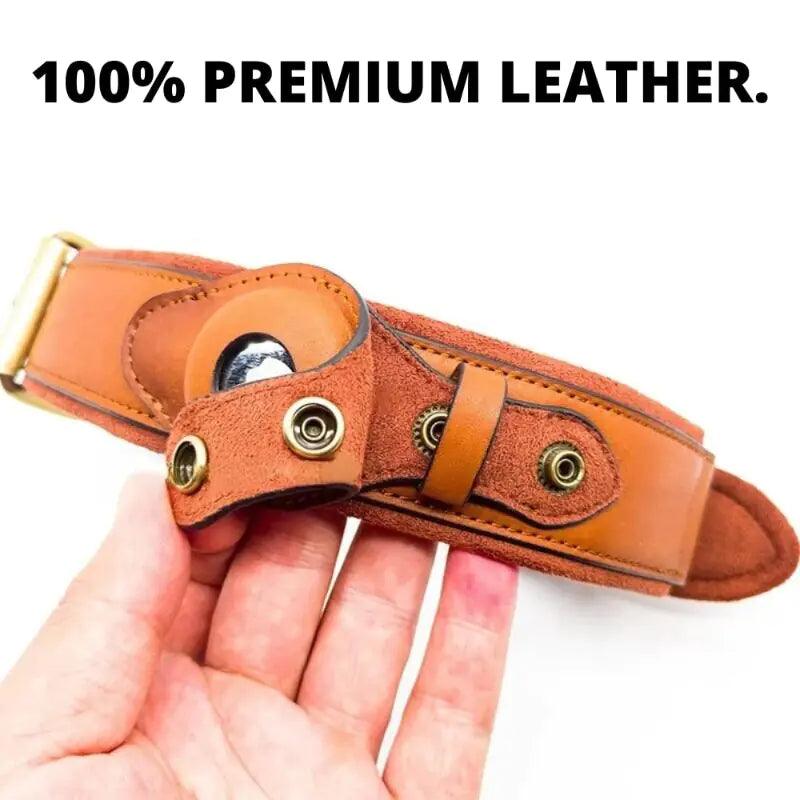 Leather Anti-Lost Dog Collar - Shoply