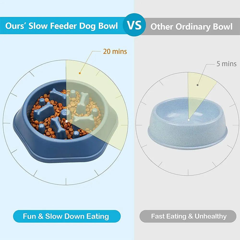 Slow Feeder Bone Design Pet Bowl - Shoply
