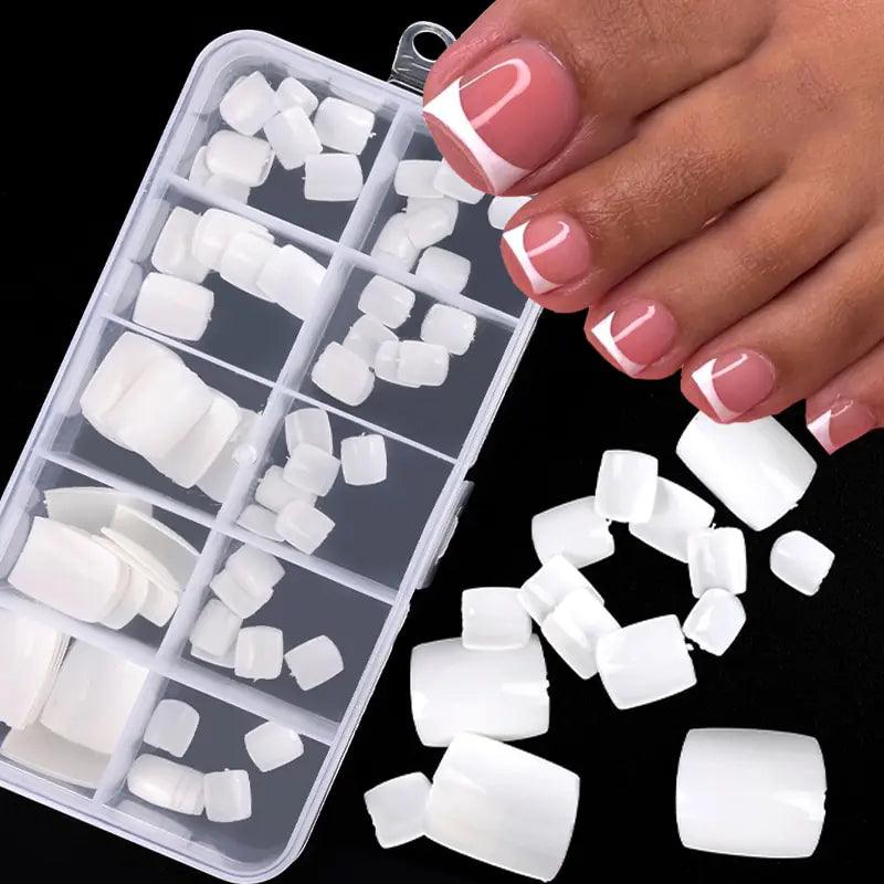 Natural White False Toe Nails - Shoply