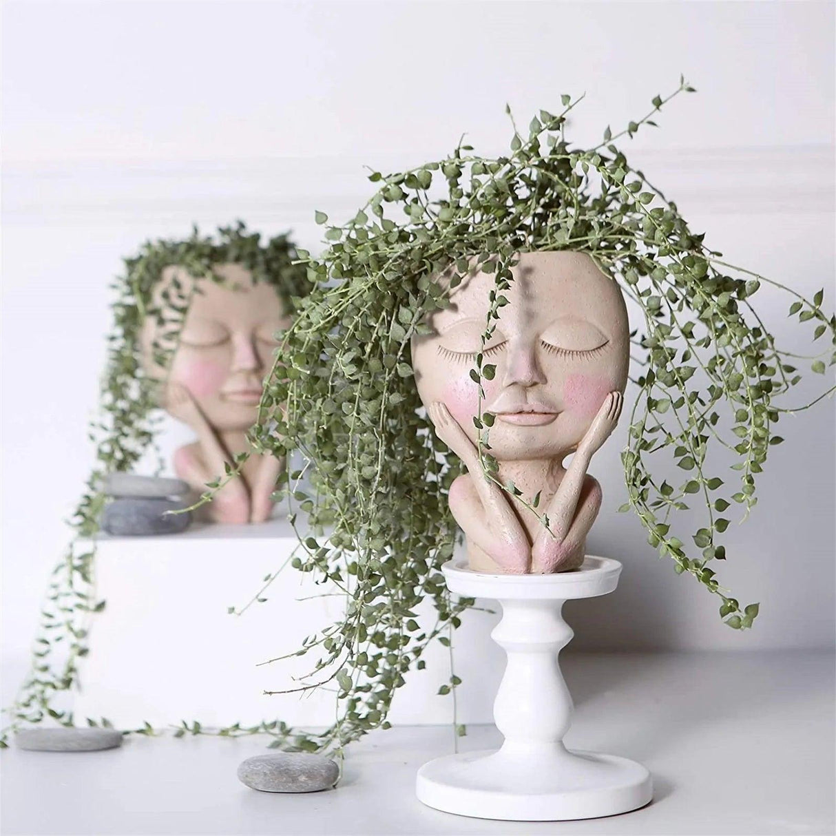 Girls Face Head Flower Planter Succulent - Shoply