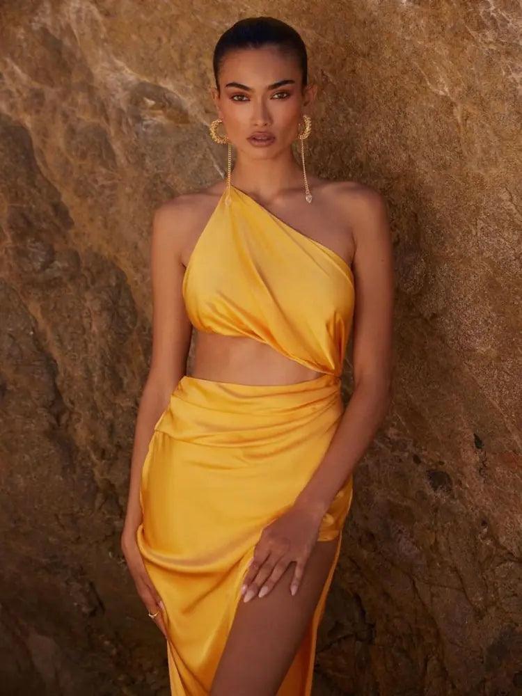 One Shoulder Waist Hollow - Shoply