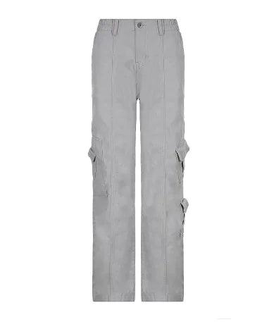 Cargo Solid Baggy Pants - Shoply