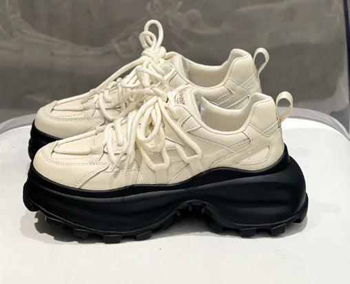 Lace Up Muffin Thick Sole Women Sneakers - Shoply
