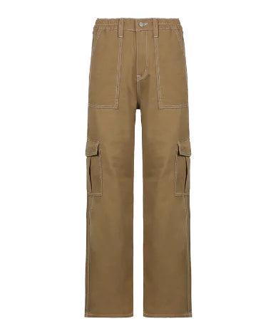 Cargo Solid Baggy Pants - Shoply