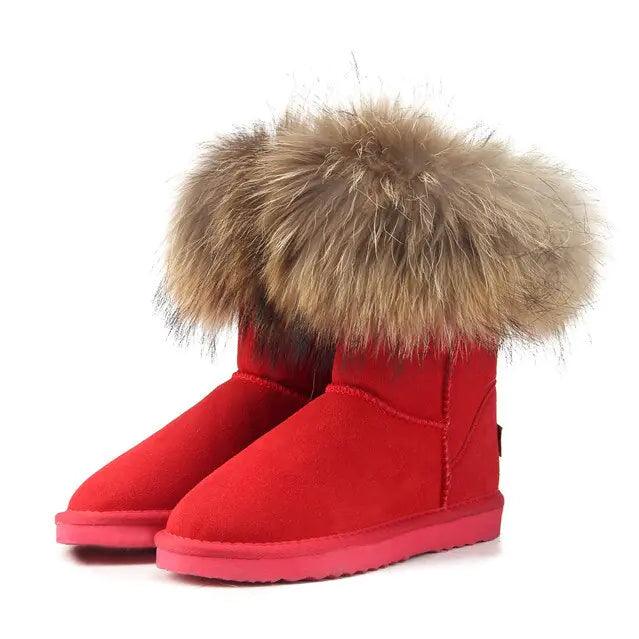 Women's Fox Fur Snow Boots - Shoply
