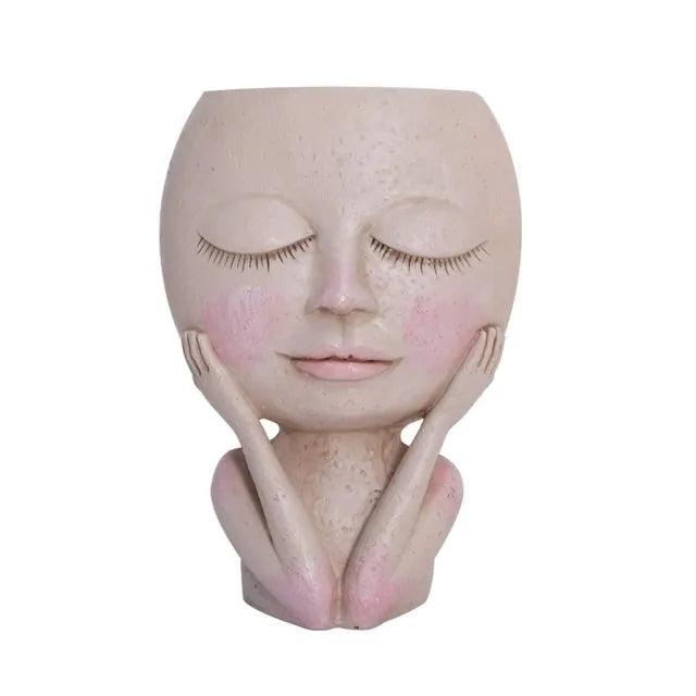 Girls Face Head Flower Planter Succulent - Shoply