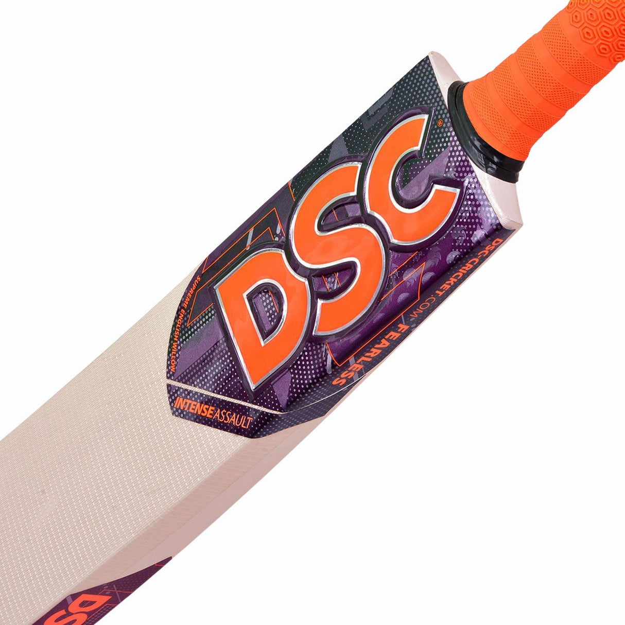 DSC Intense Assault English Willow Grade 5 Cricket Bat (Short Handle) with Orange Grip Mill Sports