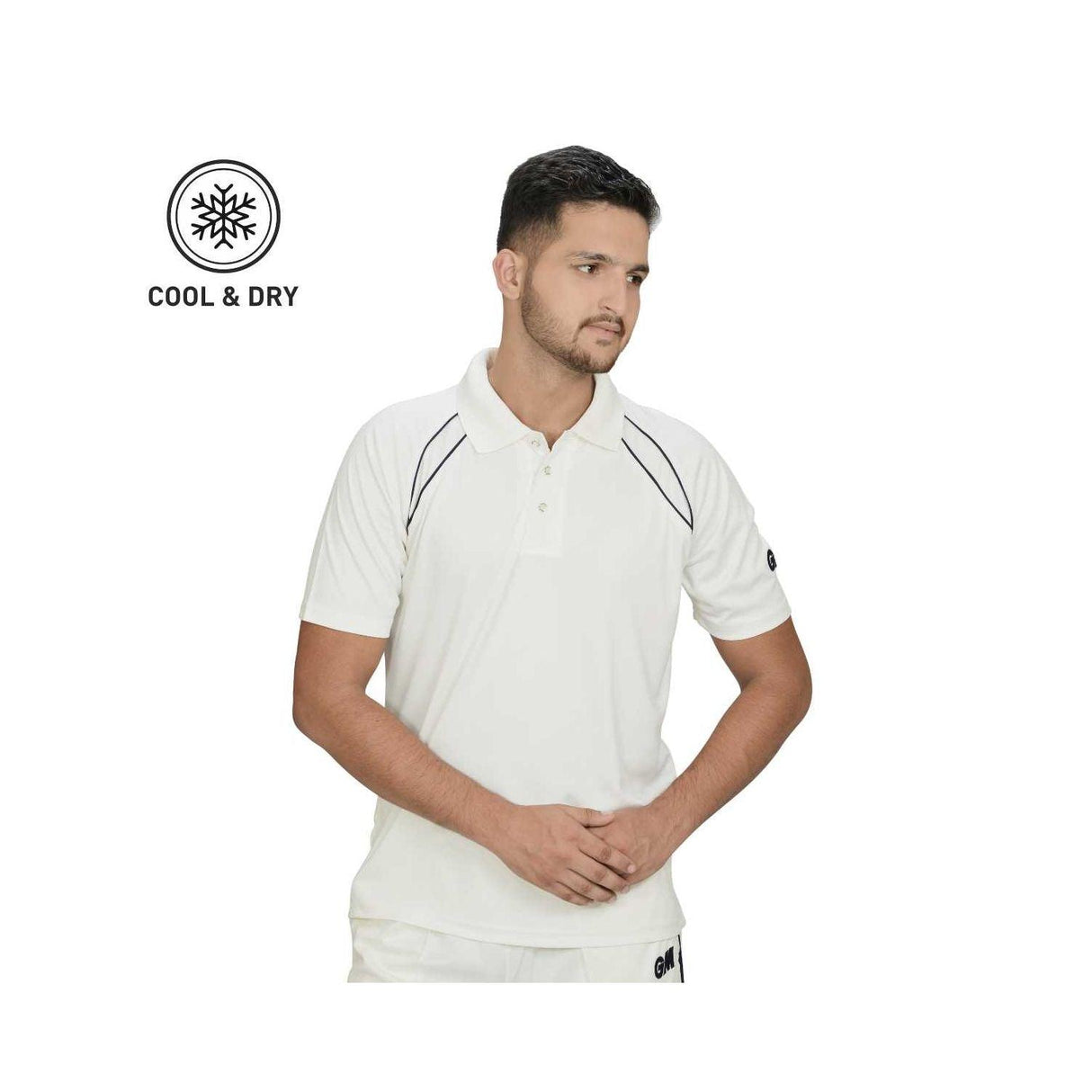 GM Half-Sleeve Cricket Playing Shirt (T-Shirt) - White Color - Mill Sports