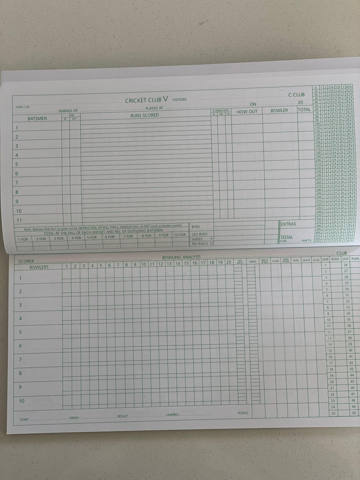 Kookaburra Scorebook (50 Innings) - Shoply