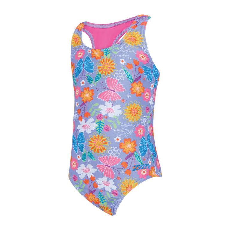 Zoggs Girls Sizzle Print Actionback One Piece Swimsuit - Shoply