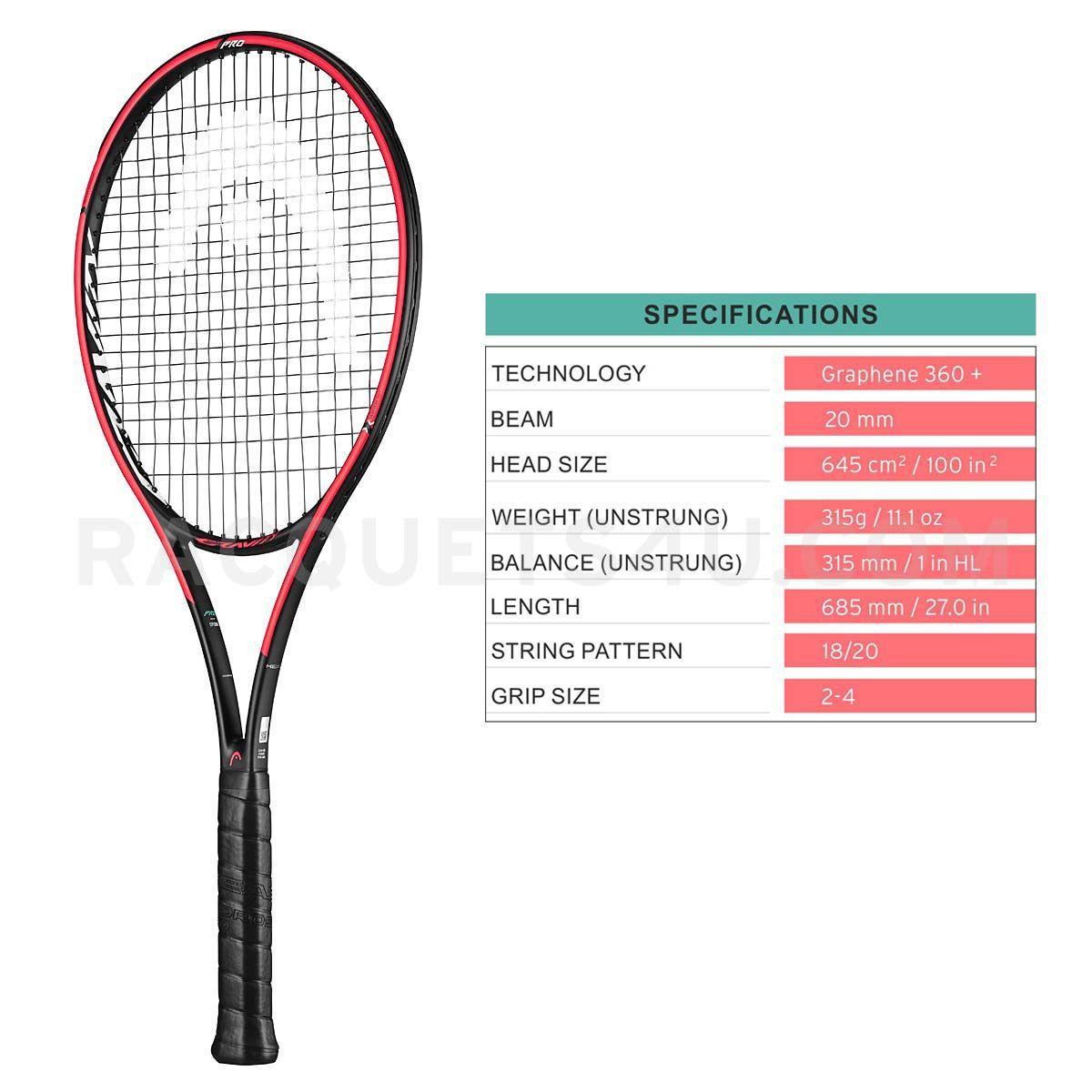 HEAD Graphene 360+ Gravity Pro Tennis Racquet (Unstrung) - Mill Sports