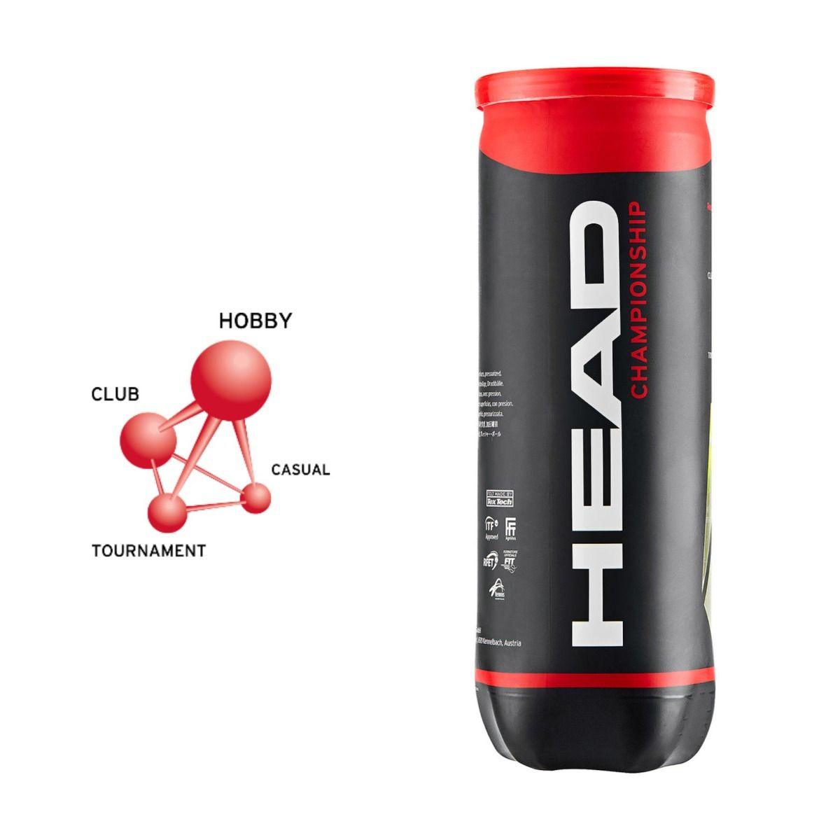 HEAD CHAMPIONSHIP TENNIS BALL CAN (3 BALLS) - Mill Sports