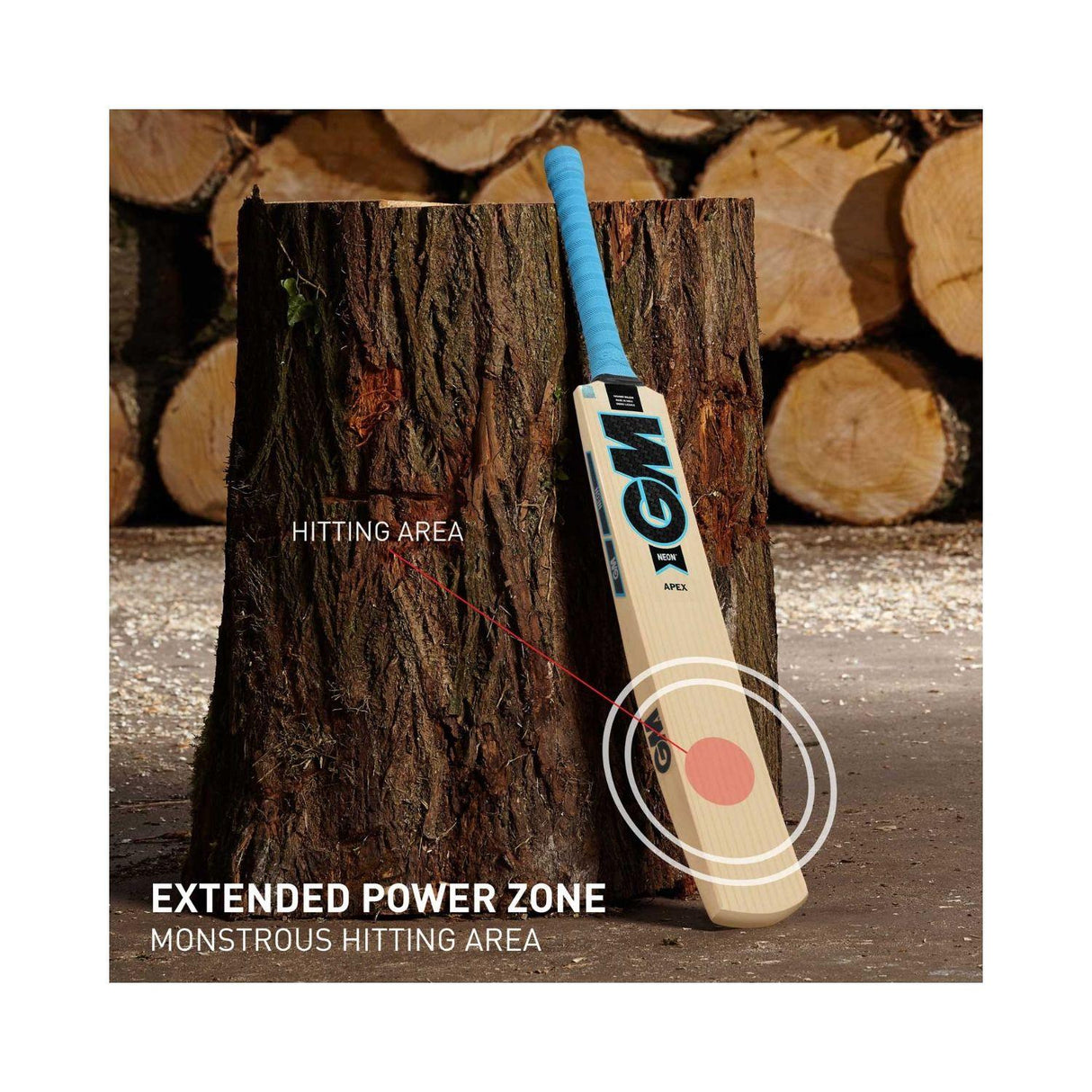 GM Neon Apex Kashmir Willow Cricket Bat (Junior) Mill Sports