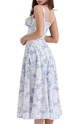 Floral Midriff Waist Shaper Dress - Shoply