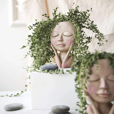 Girls Face Head Flower Planter Succulent - Shoply