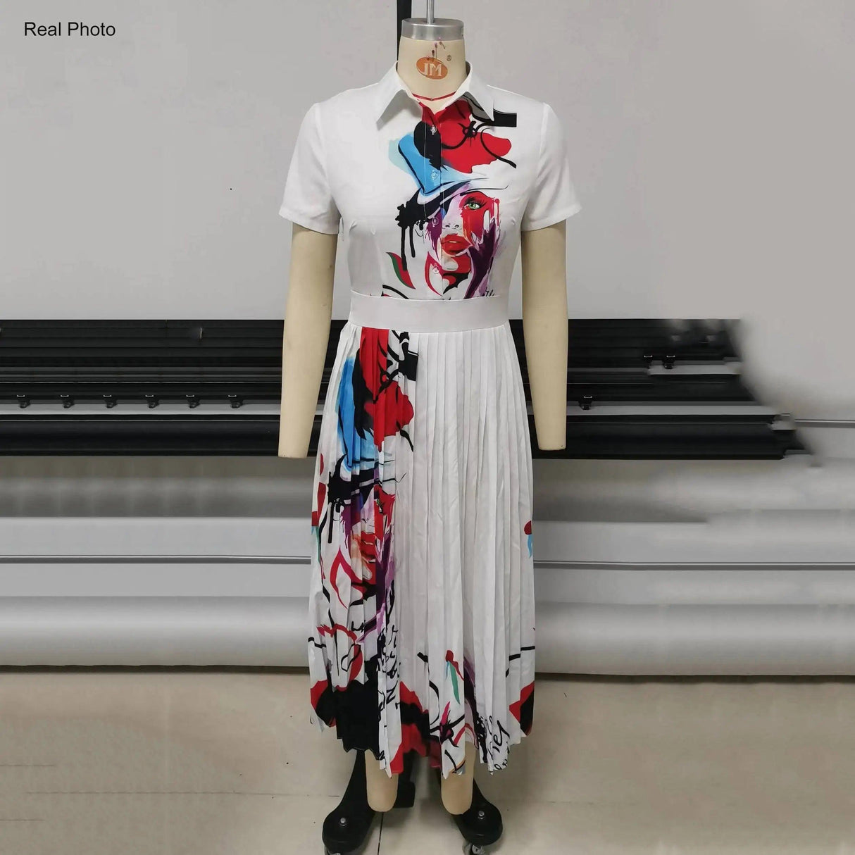 High Waisted Long Sleeve Pleated Dresses - Shoply