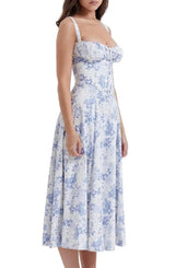 Floral Midriff Waist Shaper Dress - Shoply