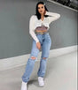 Women's Loose Fit Jeans Ripped Wide Leg - Shoply
