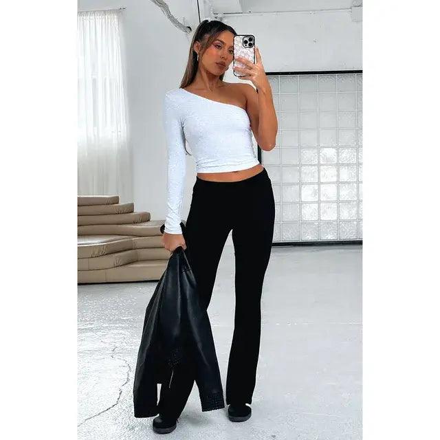 Solid Flare Pants - Shoply