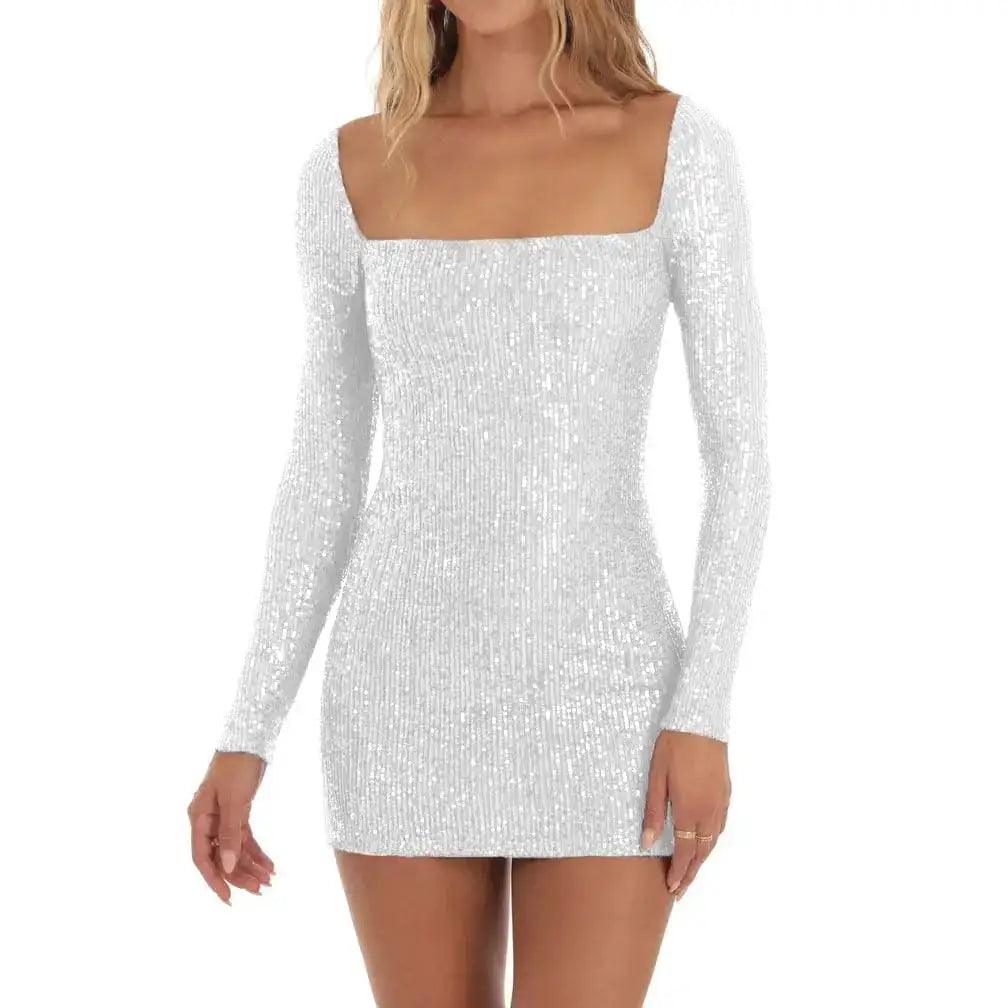 Sequin Long Sleeve Mini Dress - Shoply