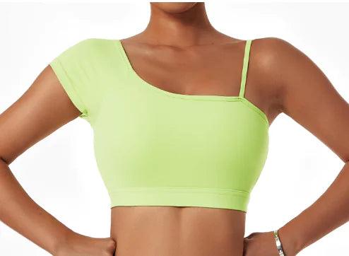 Summer Sexy Oblique Shoulder Yoga Clothes Tops - Shoply