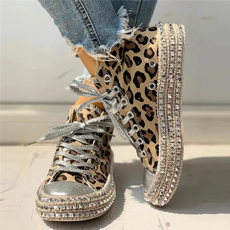 Women Leopard Canvas Shoes - Shoply