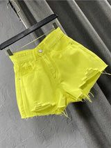 Solid Zipper Fly Shorts - Shoply