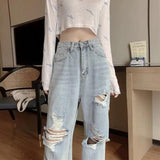 High Waist Ripped Jeans - Shoply