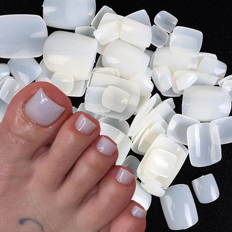 Natural White False Toe Nails - Shoply