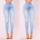 High-Waist Skinny Denim Jeans - Shoply