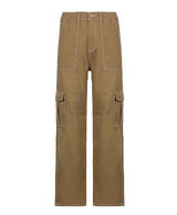 Cargo Solid Baggy Pants - Shoply