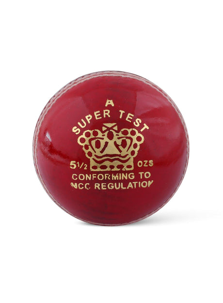 CA Super Test Leather Cricket Ball (Red) Color - Mill Sports
