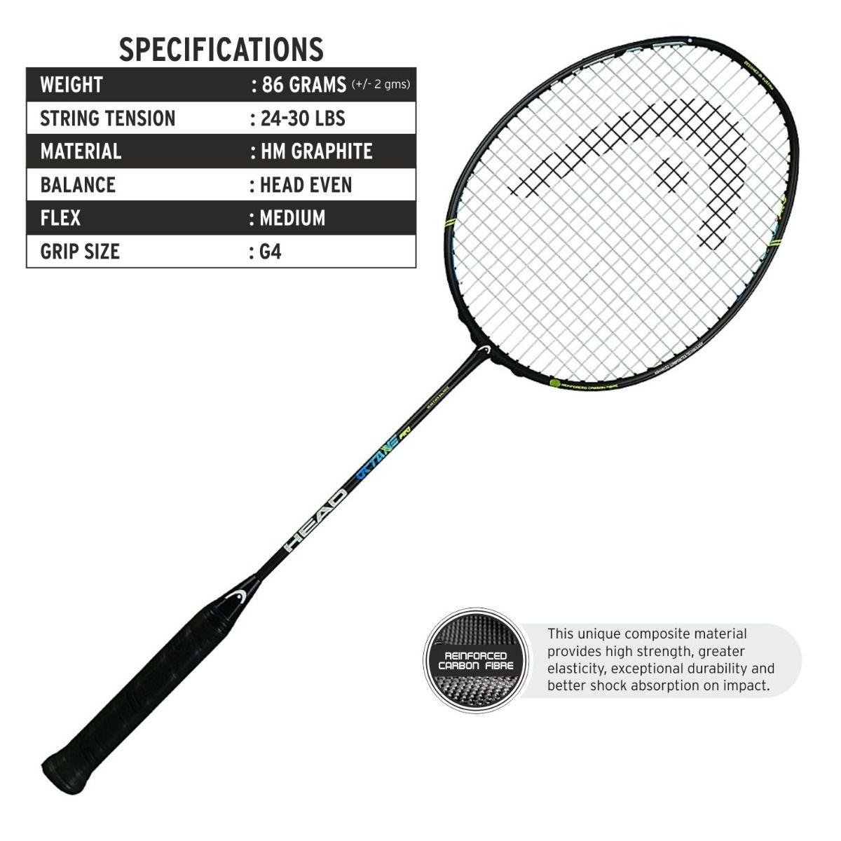 HEAD Octane Pro Badminton Racket (STRUNG) - Mill Sports 